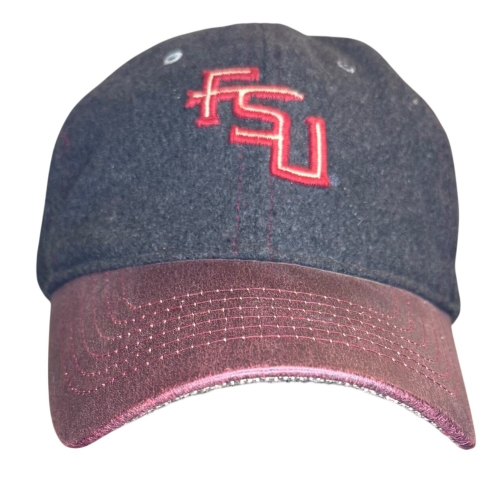 Zephyr FSU Florida State Seminoles Hat 100% Wool Grey Garnet Strapback Cap NCAA